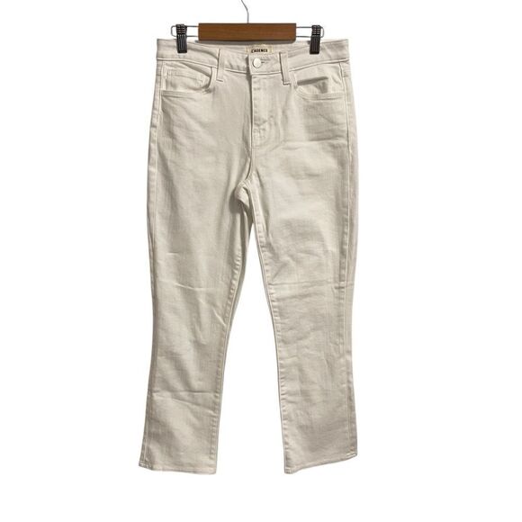 L’Agence Nadia High Rise Cropped Straight Blanc White Capri Jeans Size 26 - Picture 1 of 8